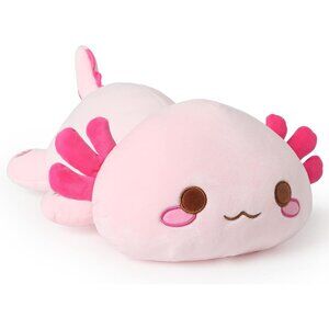 Axolotl Plush, Soft Stuffed Animal Pillow Kawaii Plush Toy (Pink Axolotl A, 19")